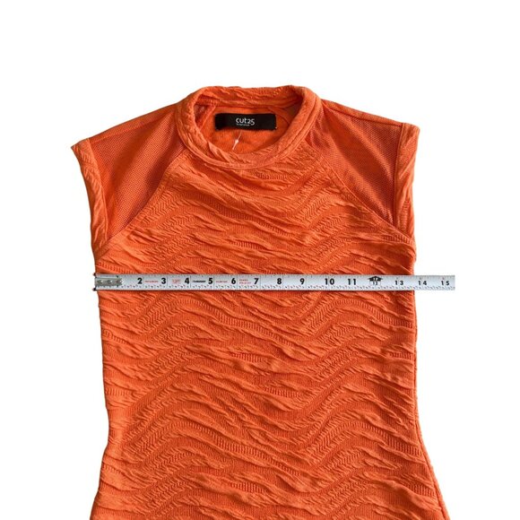 CUT BY YIGAL AZROEL Orange Patterned Stretch Mini Dress Sz XS - Picture 6 of 9